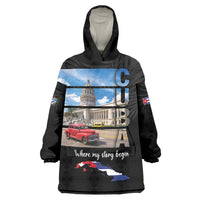 Cuba El Capitolio Wearable Blanket Hoodie Where My Story Begin - Wonder Print Shop