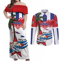 Cuba Patria Y Vida Couples Matching Off Shoulder Maxi Dress and Long Sleeve Button Shirt Cuban Trogon Unique - Wonder Print Shop