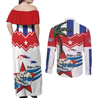 Cuba Patria Y Vida Couples Matching Off Shoulder Maxi Dress and Long Sleeve Button Shirt Cuban Trogon Unique - Wonder Print Shop