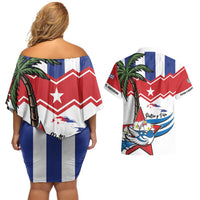 Cuba Patria Y Vida Couples Matching Off Shoulder Short Dress and Hawaiian Shirt Cuban Trogon Unique - Wonder Print Shop