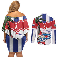 Cuba Patria Y Vida Couples Matching Off Shoulder Short Dress and Long Sleeve Button Shirt Cuban Trogon Unique - Wonder Print Shop