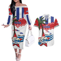 Cuba Patria Y Vida Couples Matching Off The Shoulder Long Sleeve Dress and Hawaiian Shirt Cuban Trogon Unique - Wonder Print Shop
