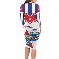 Cuba Patria Y Vida Long Sleeve Bodycon Dress Cuban Trogon Unique - Wonder Print Shop
