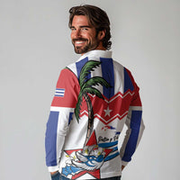 Cuba Patria Y Vida Long Sleeve Polo Shirt Cuban Trogon Unique - Wonder Print Shop