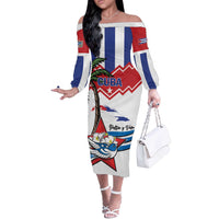 Cuba Patria Y Vida Off The Shoulder Long Sleeve Dress Cuban Trogon Unique - Wonder Print Shop