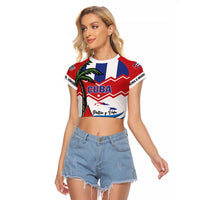 Cuba Patria Y Vida Raglan Cropped T Shirt Cuban Trogon Unique - Wonder Print Shop