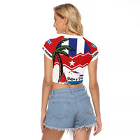 Cuba Patria Y Vida Raglan Cropped T Shirt Cuban Trogon Unique - Wonder Print Shop
