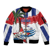 Cuba Patria Y Vida Sleeve Zip Bomber Jacket Cuban Trogon Unique - Wonder Print Shop