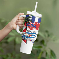 Cuba Patria Y Vida Tumbler With Handle Cuban Trogon Unique - Wonder Print Shop