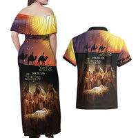 Three Kings Day Couples Matching Off Shoulder Maxi Dress and Hawaiian Shirt Epiphany Dia de los Reyes - Wonder Print Shop