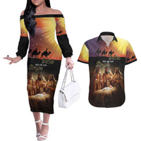 Three Kings Day Couples Matching Off The Shoulder Long Sleeve Dress and Hawaiian Shirt Epiphany Dia de los Reyes - Wonder Print Shop