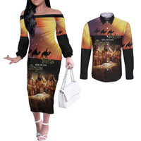 Three Kings Day Couples Matching Off The Shoulder Long Sleeve Dress and Long Sleeve Button Shirt Epiphany Dia de los Reyes