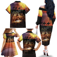 Three Kings Day Family Matching Off The Shoulder Long Sleeve Dress and Hawaiian Shirt Epiphany Dia de los Reyes - Wonder Print Shop