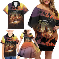 Three Kings Day Family Matching Off Shoulder Short Dress and Hawaiian Shirt Epiphany Dia de los Reyes - Wonder Print Shop