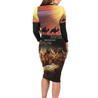 Three Kings Day Long Sleeve Bodycon Dress Epiphany Dia de los Reyes - Wonder Print Shop
