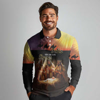 Three Kings Day Long Sleeve Polo Shirt Epiphany Dia de los Reyes - Wonder Print Shop