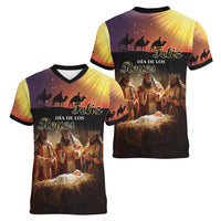 Three Kings Day Women V-Neck T-Shirt Epiphany Dia de los Reyes - Wonder Print Shop