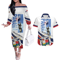 Panama Martyrs Day Couples Matching Off The Shoulder Long Sleeve Dress and Hawaiian Shirt Dia de los Martires - Wonder Print Shop