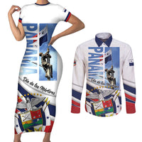 Panama Martyrs Day Couples Matching Short Sleeve Bodycon Dress and Long Sleeve Button Shirt Dia de los Martires - Wonder Print Shop