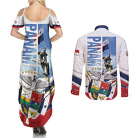 Panama Martyrs Day Couples Matching Summer Maxi Dress and Long Sleeve Button Shirt Dia de los Martires - Wonder Print Shop