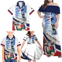 Panama Martyrs Day Family Matching Off Shoulder Maxi Dress and Hawaiian Shirt Dia de los Martires - Wonder Print Shop