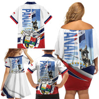 Panama Martyrs Day Family Matching Off Shoulder Short Dress and Hawaiian Shirt Dia de los Martires - Wonder Print Shop