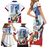 Panama Martyrs Day Family Matching Short Sleeve Bodycon Dress and Hawaiian Shirt Dia de los Martires - Wonder Print Shop