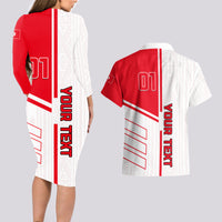 Tunisia Football Couples Matching Long Sleeve Bodycon Dress and Hawaiian Shirt Go Eagles of Carthage - Wonder Print Shop