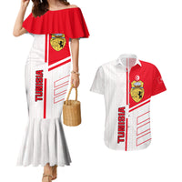 Tunisia Football Couples Matching Mermaid Dress and Hawaiian Shirt Go Eagles of Carthage - Wonder Print Shop