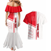 Tunisia Football Couples Matching Mermaid Dress and Hawaiian Shirt Go Eagles of Carthage - Wonder Print Shop