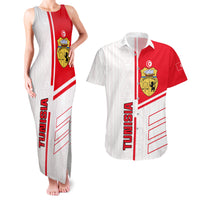 Tunisia Football Couples Matching Tank Maxi Dress and Hawaiian Shirt Go Eagles of Carthage - Wonder Print Shop