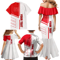 Tunisia Football Family Matching Mermaid Dress and Hawaiian Shirt Go Eagles of Carthage - Wonder Print Shop