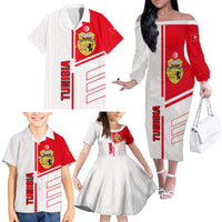 Tunisia Football Family Matching Off Shoulder Long Sleeve Dress and Hawaiian Shirt Go Eagles of Carthage - Wonder Print Shop