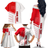 Tunisia Football Family Matching Off Shoulder Long Sleeve Dress and Hawaiian Shirt Go Eagles of Carthage - Wonder Print Shop