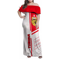 Tunisia Football Family Matching Off Shoulder Maxi Dress and Hawaiian Shirt Go Eagles of Carthage - Wonder Print Shop