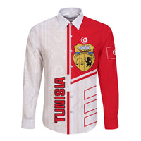 Tunisia Football Long Sleeve Button Shirt Go Eagles of Carthage - Wonder Print Shop