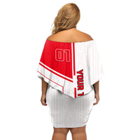 Tunisia Football Off Shoulder Short Dress Go Eagles of Carthage - Wonder Print Shop