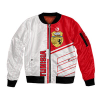 Tunisia Football Sleeve Zip Bomber Jacket Go Eagles of Carthage - Wonder Print Shop