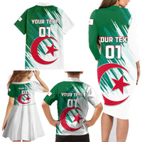 Algeria Football Family Matching Long Sleeve Bodycon Dress and Hawaiian Shirt Go Les Fennecs - Wonder Print Shop