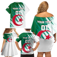 Algeria Football Family Matching Off Shoulder Short Dress and Hawaiian Shirt Go Les Fennecs - Wonder Print Shop