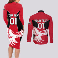 Egypt Football Couples Matching Long Sleeve Bodycon Dress and Long Sleeve Button Shirt Go The Pharaohs - Wonder Print Shop