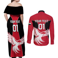 Egypt Football Couples Matching Off Shoulder Maxi Dress and Long Sleeve Button Shirt Go The Pharaohs - Wonder Print Shop