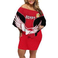 Egypt Football Family Matching Off Shoulder Short Dress and Hawaiian Shirt Go The Pharaohs - Wonder Print Shop
