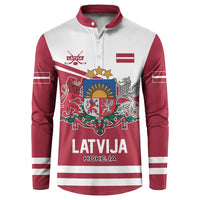 Custom Hockey 2026 Latvia Button Sweatshirt Latvians Go Champions