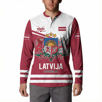 Custom Hockey 2026 Latvia Button Sweatshirt Latvians Go Champions