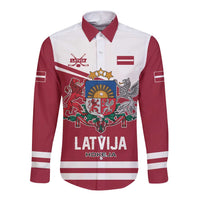 Custom Hockey 2026 Latvia Long Sleeve Button Shirt Latvians Go Champions