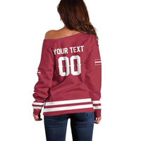 Custom Hockey 2026 Latvia Off Shoulder Sweater Latvians Go Champions