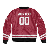 Custom Hockey 2026 Latvia Sleeve Zip Bomber Jacket Latvians Go Champions