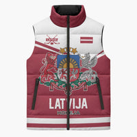 Custom Hockey 2026 Latvia Sleeveless Puffer Jacket Latvians Go Champions