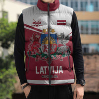Custom Hockey 2026 Latvia Sleeveless Puffer Jacket Latvians Go Champions